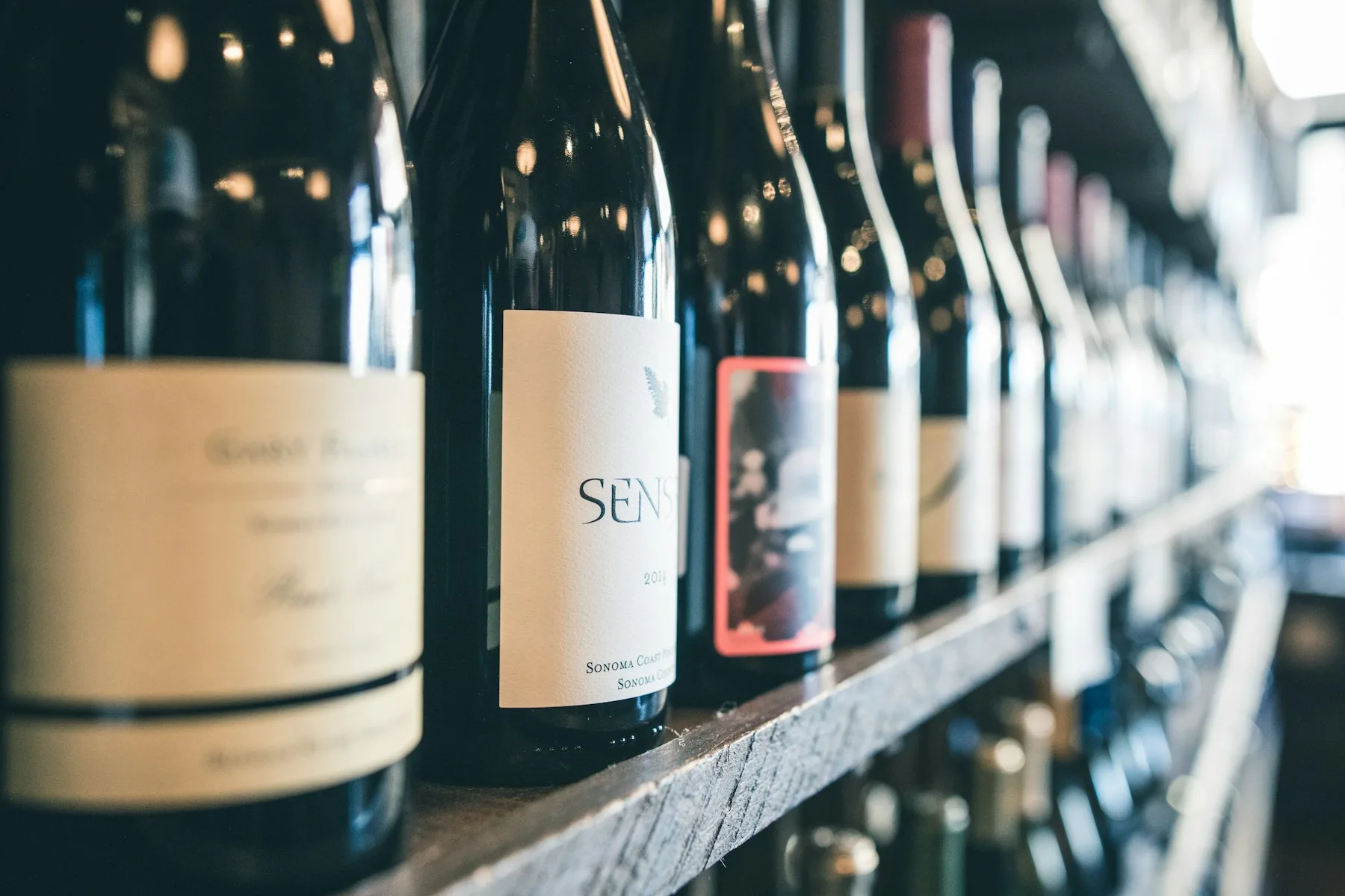 Wine bottles stored in a cool cellar