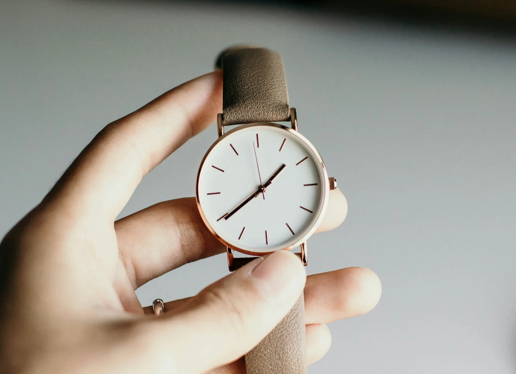 Vintage watch with leather strap