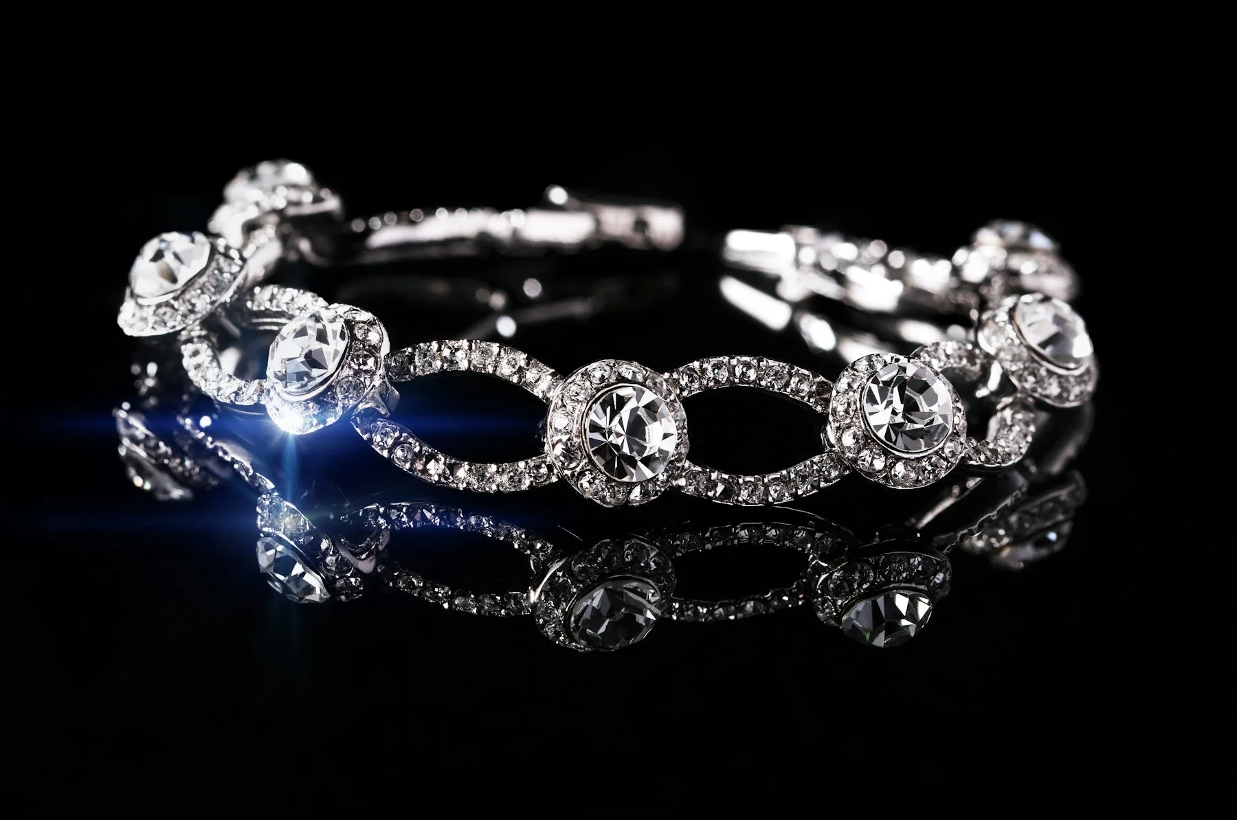 Fine jewellery displayed in a velvet case
