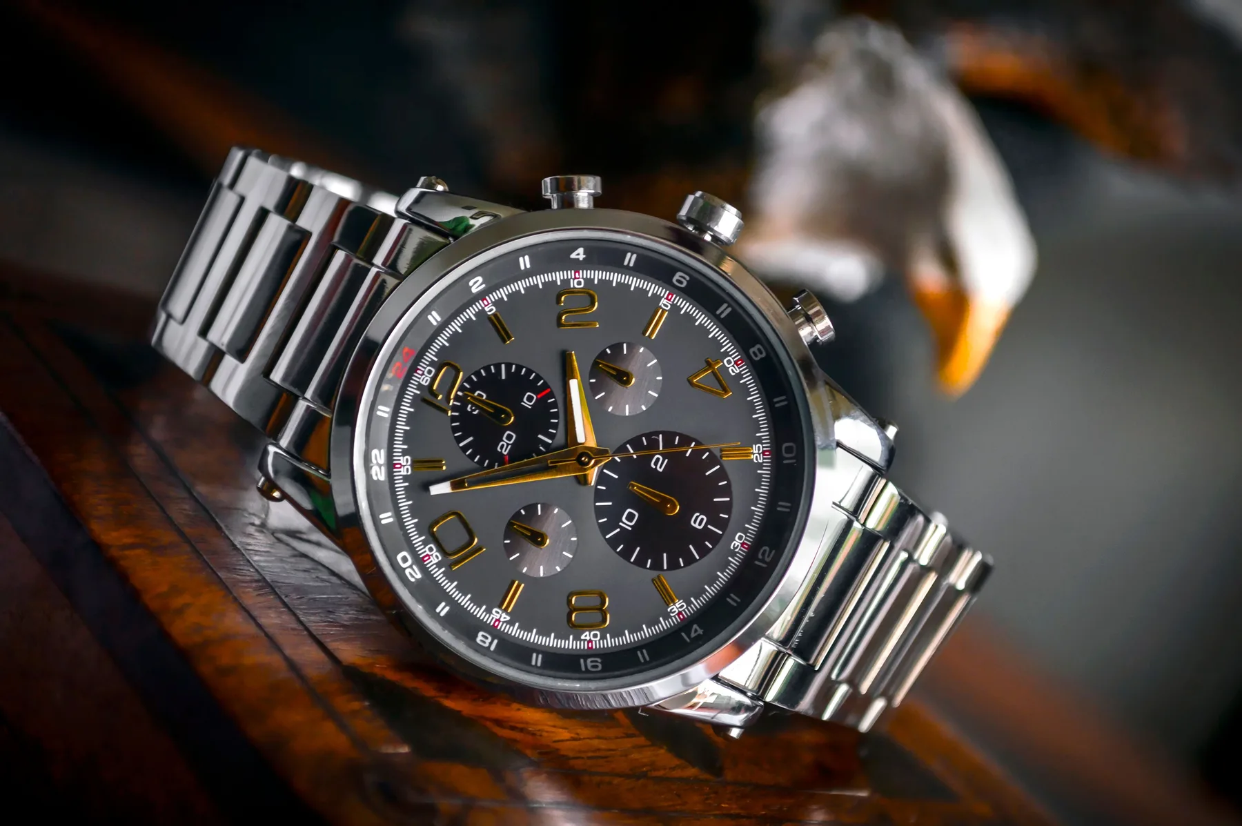 Detail of a mechanical watch